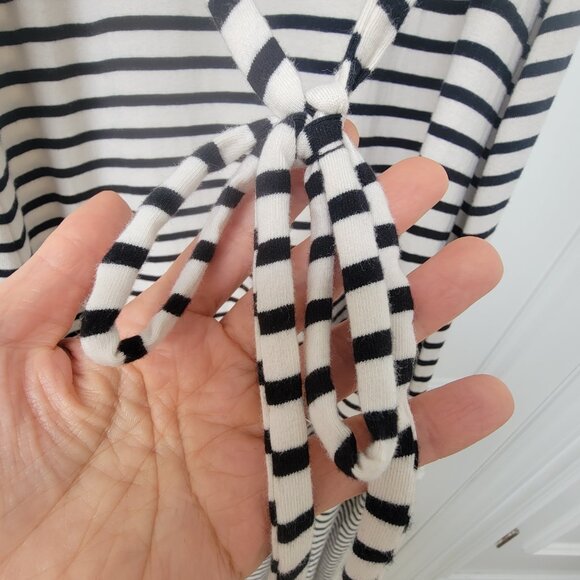 H&M Mama Calf Length Cotton Maternity Dress in Black & White Stripes XS - Picture 11 of 14